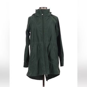 🌸 ATHLETA Lightweight Hood Rain Jacket Windbreaker, Drippity, Dark Green, XXS